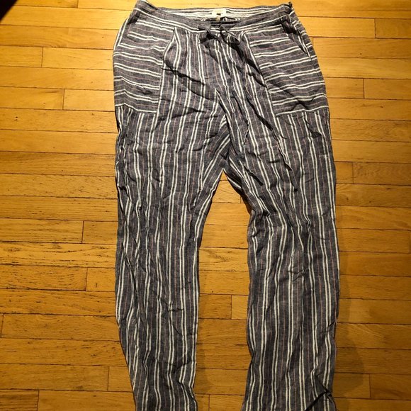 Laundry By Shelli Segal Women's Striped Linen-Blend Pants - Picture 4 of 9